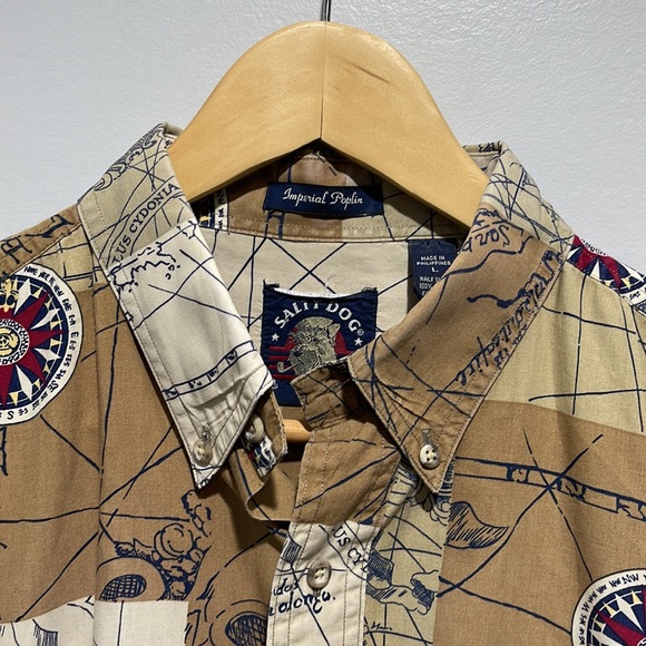 Men’s Gant Salty Dog Nautical Over Print Button Down Shirt Size Large - Picture 2 of 10